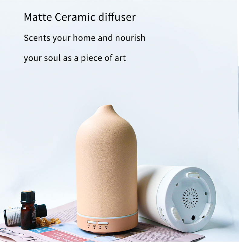 Homefish Ceramic Ultrasonic Aroma Diffuser With Led Light Essential Oil Perfume Diffuse Geurverspreider Diffuseur de per