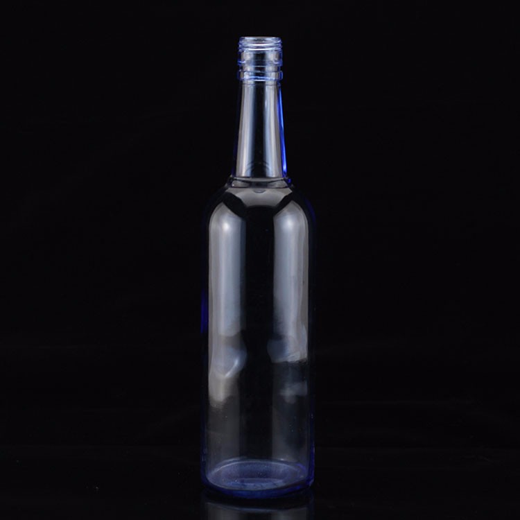 Fancy Screen Printing Round Shape Blue Vodka Bottle for Industrial of Liquor and Gin