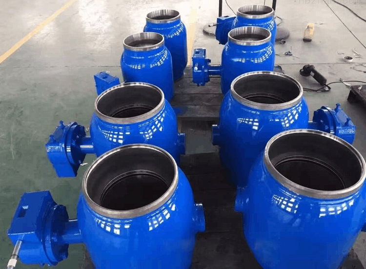 Turbine Head Trunnion Type Ball Valve , CE Fully Welded Body Ball Valves