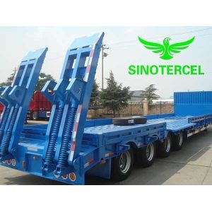  60Tons Extendable Semi Trailer 3 Axles Extendable Low Bed Trailer Manufactures