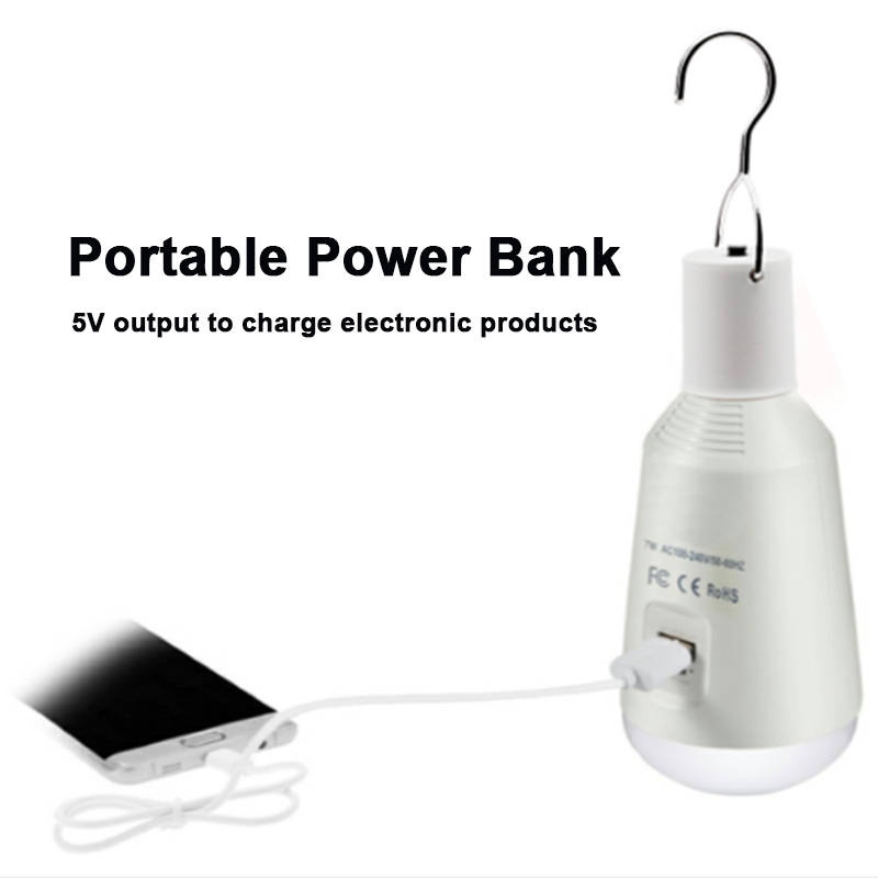 Outdoor LED Solar Bulb Portable Solar Lamp Moving Hanging Emergency Energy Saving Camping Tent Light Solar Lighting