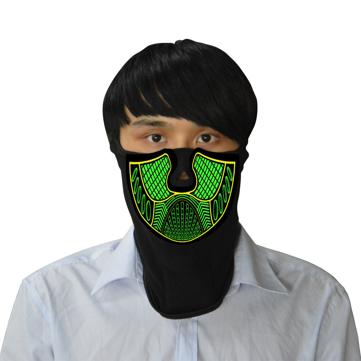 Best Selling 2019 Halloween LED Sound Control Light Mask Nightclub Masquerade EL Masks For Bar Music Light Up LED Mask