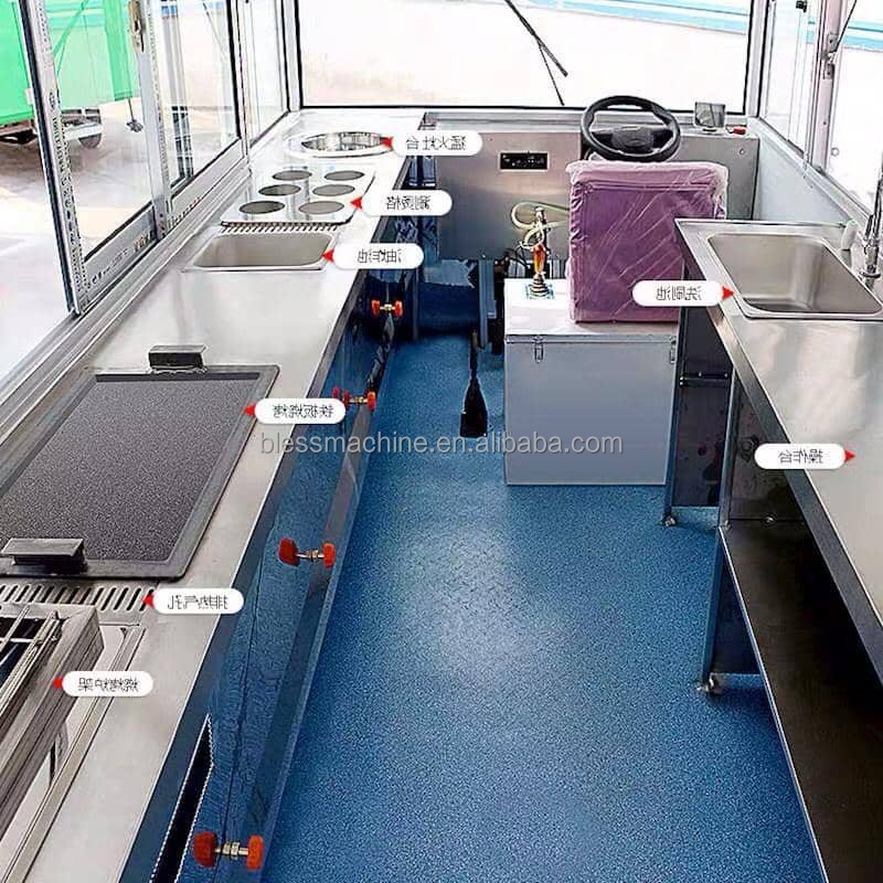 1000 KG 220V/50HZ Silver Food Cart With Bathroom And Fridge