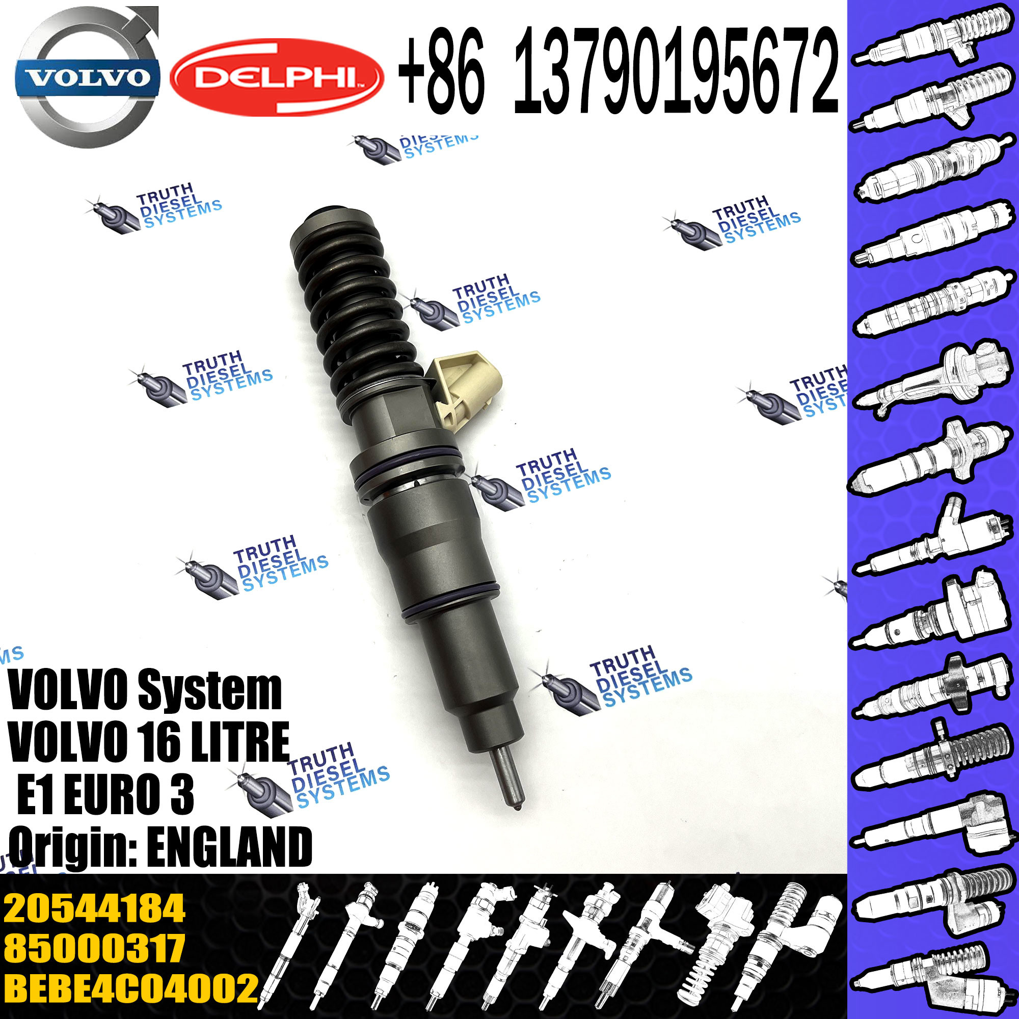 20544184 BEBE4C04002 BEBE4C04102 common rail fuel injector for VOL 85000317