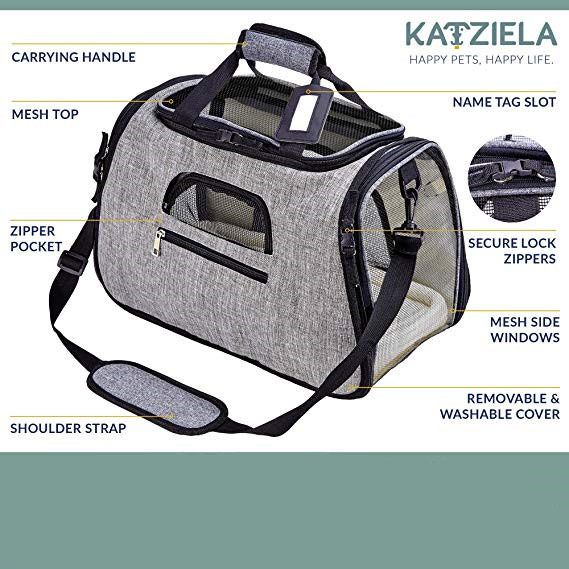 Soft Sided Airline Approved Pet Carrier Bag With Replaceable Skin Covers