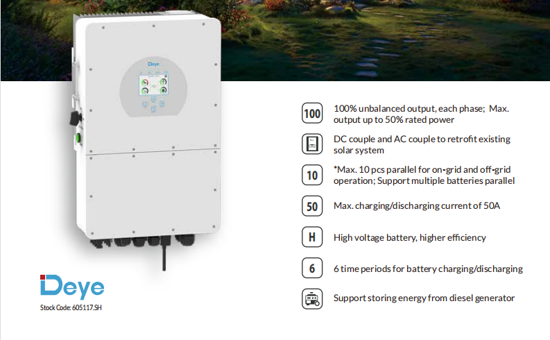 Ground Mounting Deye Hybrid Inverter 48v 5kw 6kw 8kw 10kw SUN-6k-SG05LP1-EU 6kW for Home