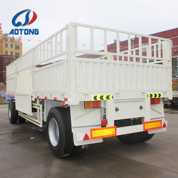 Buyer's Request 2 Axle 20Tons Draw Bar Full Mesh Tipping Trailer Cargo Fence Trailer