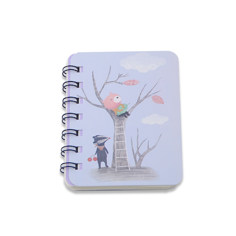 30 Sheets Inner Pages Custom Printing Spiral Student Notebook with Cute Cartoon Design