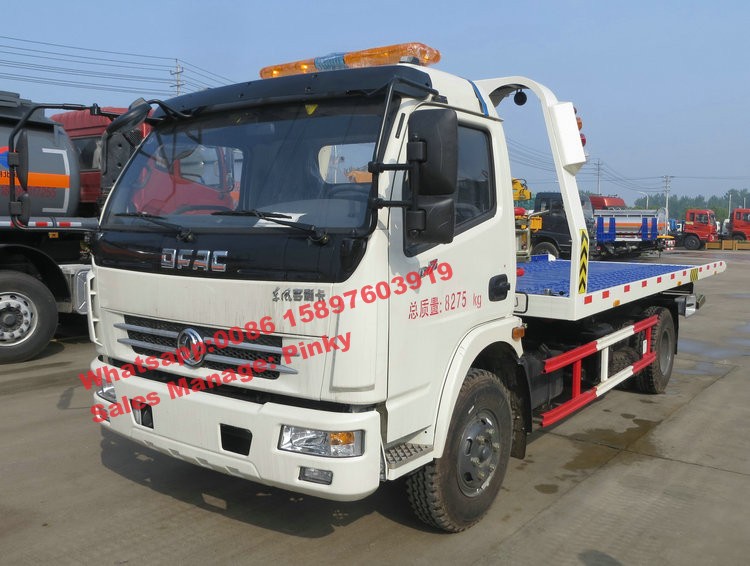 4Tons Wrecker Tow Truck With Crane , Euro 4 Platform Towing Trucks 90Km/h