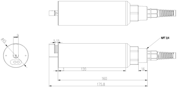 On-line water and oil sensor using fluorescence principle, resolution 0.01ppm
