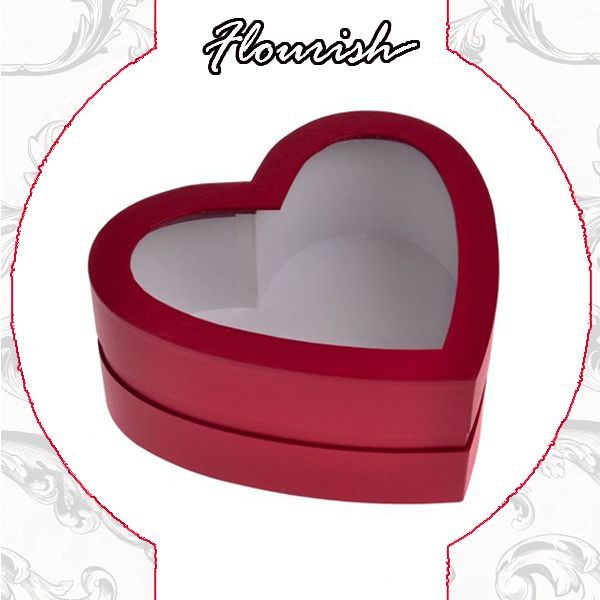 Red Heart Shaped Rigid Cardboard Valentines&prime; Gift Box