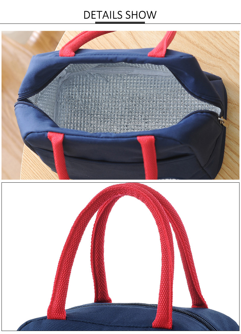 Adult 600D Polyester Aluminium Foil Thermal Tote Lunch Bag