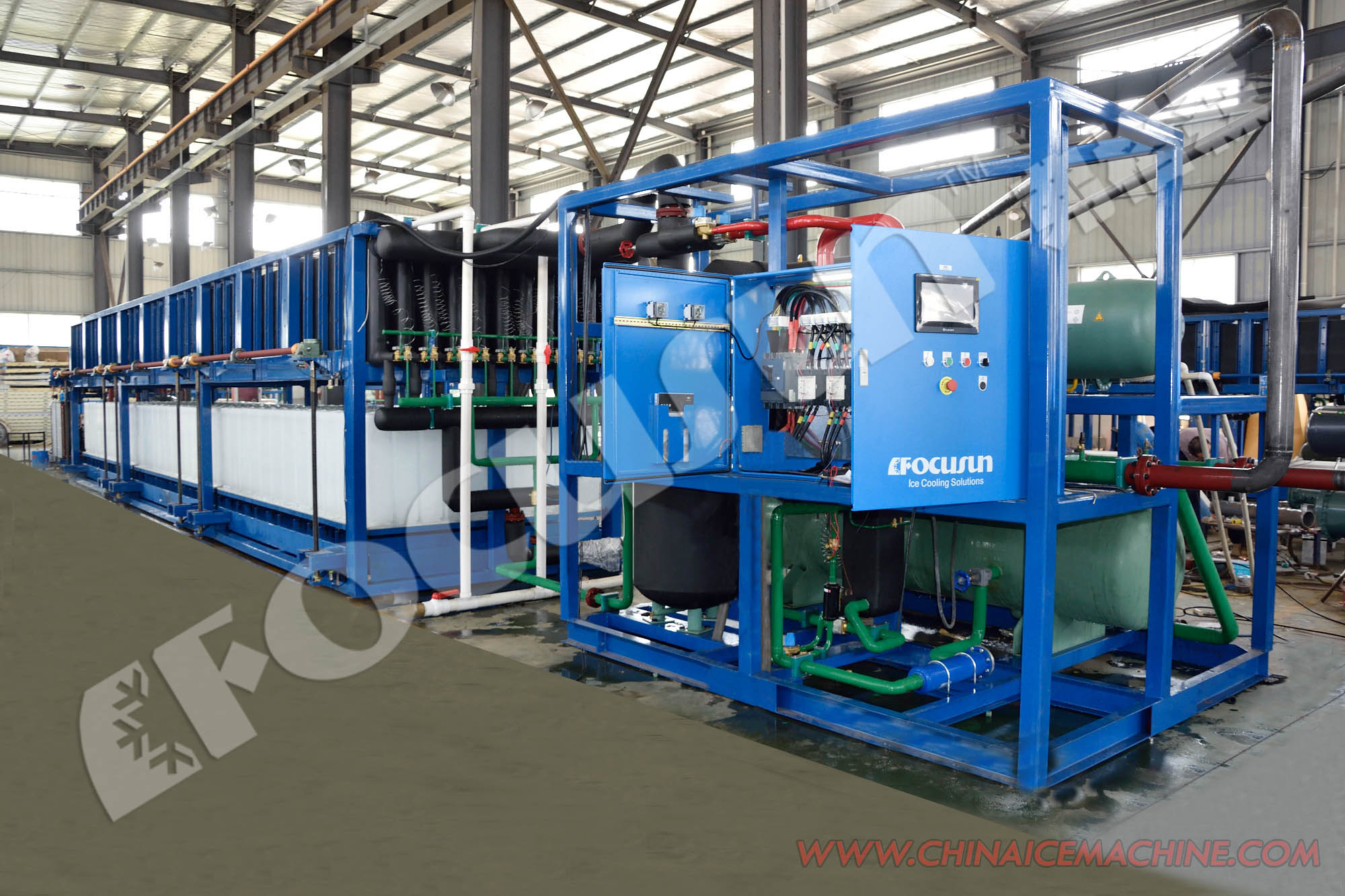 15T/24H Ice Making Machine for Seafood and Fish Preservation Dry Bulb Temperature 35C