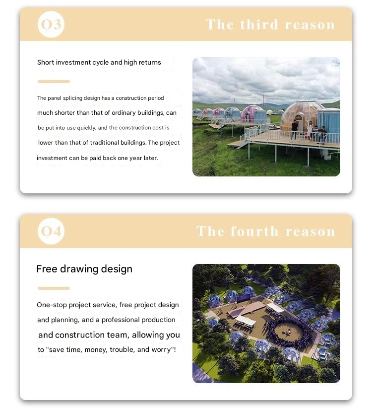 360-degree Panoramic Transparent Outdoor Star Room PC Hotel Bubble Tent for Outdoor Homestay Sun Room