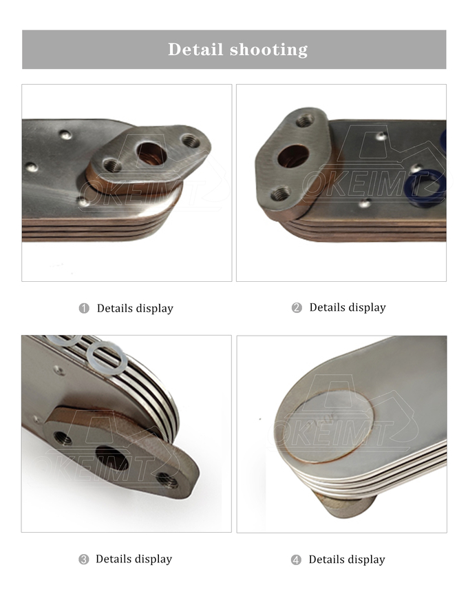 6D14 6D15 6D16 Excavator Engine Spare Parts 4P Oil Cooler core For ME034561