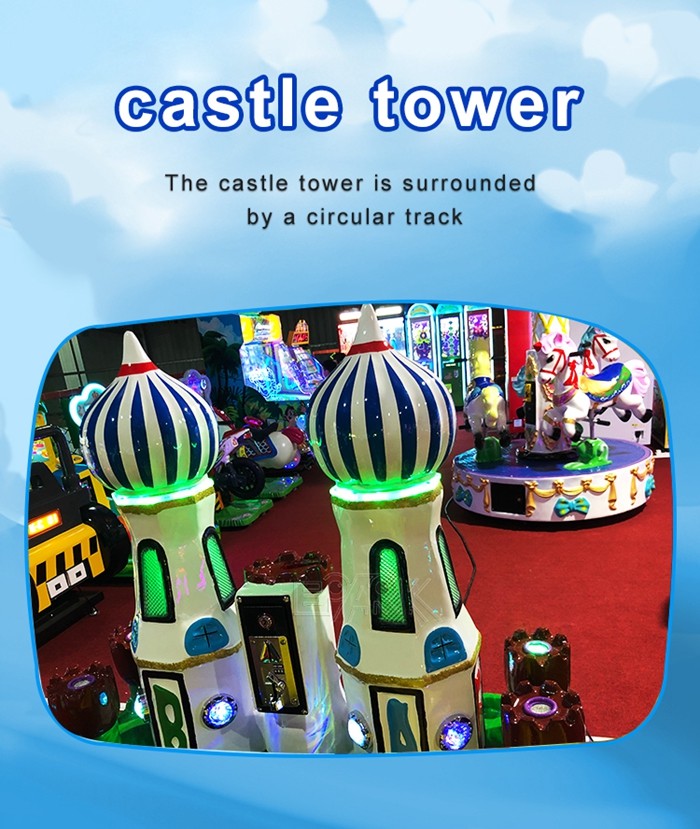 Coin Operated Round Castle Kiddie Ride Train Game Machine Funfair Games