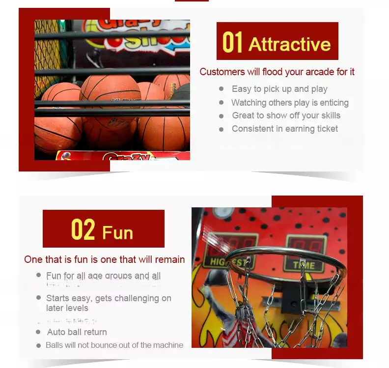 Coin Operated Custom Basketball Arcade Game Machine Music Customization