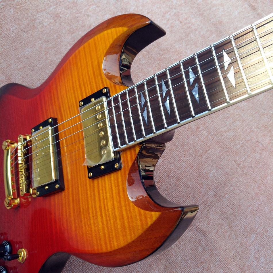 New style custom SG electric guitar, Gradual change & Flame Maple Top SG electric guitar , free shipping