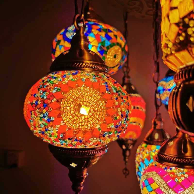 Moroccan Turkish Style Retro Vintage Pendant Light E27 Base Mediterranean Large Chandelier(WH-DC-35)