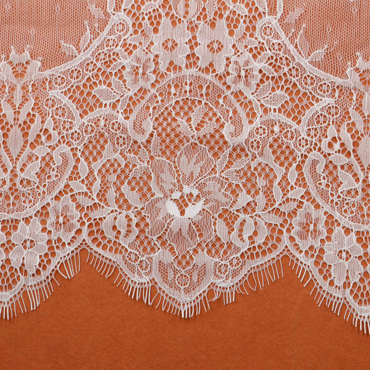 2017 New Fashion Ivory /Black Eyelash Lace Edge Double Side 46CM