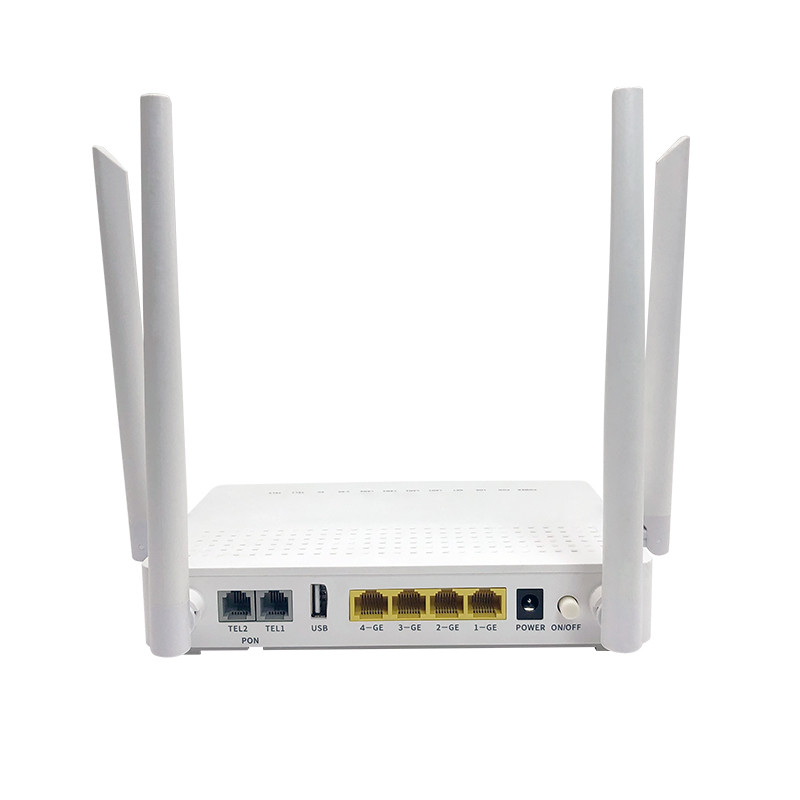FTTH GPON ONT ONU Router Dual Band WiFi Antennas 4GE 2FXS AC2100