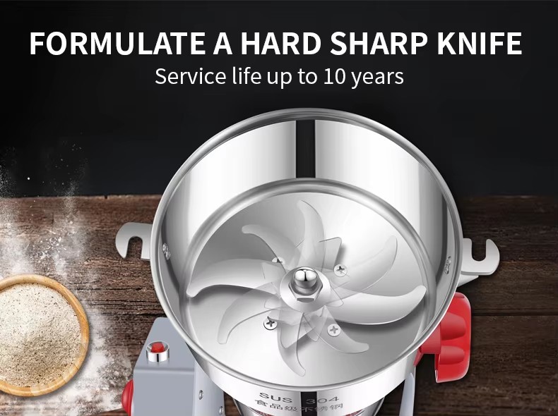 Mini Home 2500G Grinder Small Rice Corn Walnut Coffee Cocoa Peanut Soybean Sesame Flour Mill Machine
