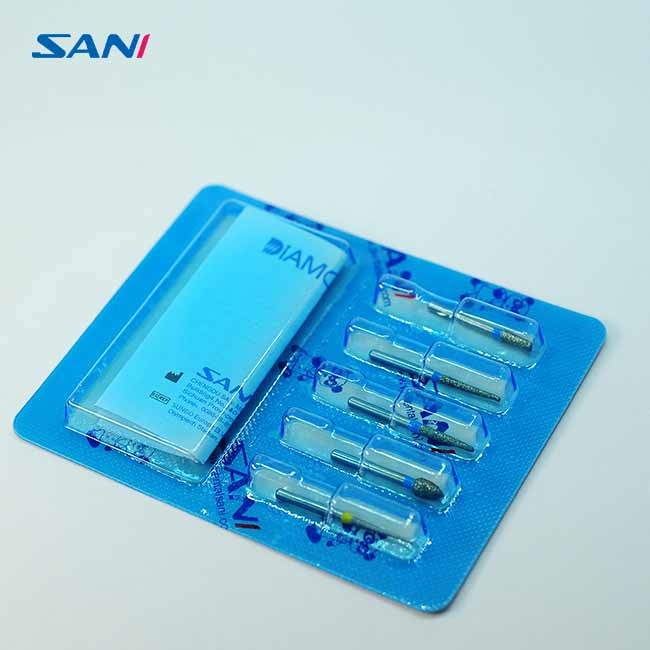 Silver Dental Polish Bur Stainless Steel Diamond Bur Set For High Speed Handpiece