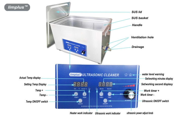 30 Liter Digital Ultrasonic Cleaner With Heater Diesel Fuel Injectors Cleaning