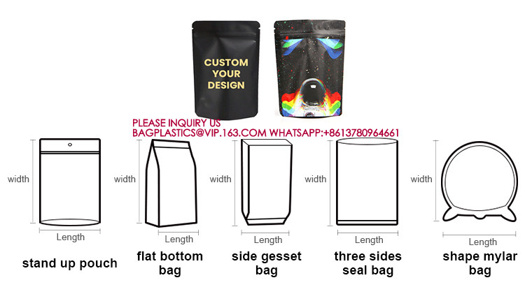 Custom Printed Logo Biodegradable Edible Packaging Smell Proof Resealable Stand Up Bags