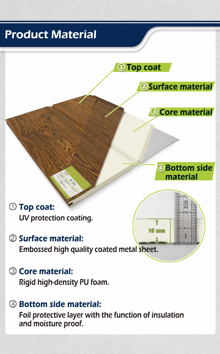 Lightweight Metal Exterior Siding Panel in Modern Design Style for Wall Cladding