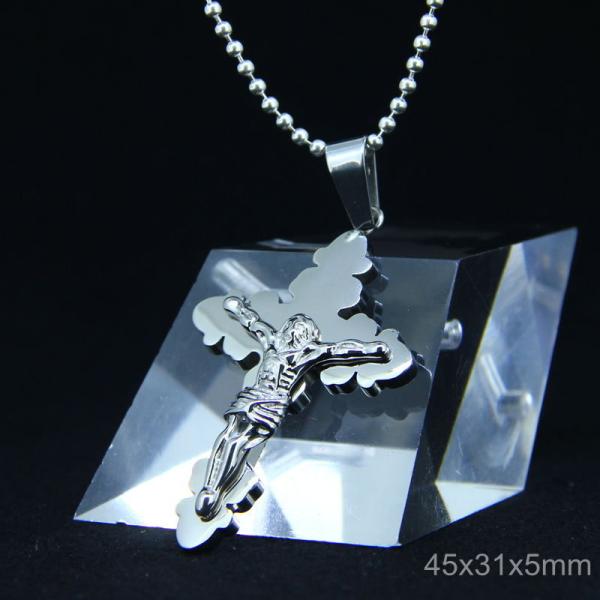 Fashion Stainless Steel Jesus Gothic Christian Worship Favorite Necklace Pendant