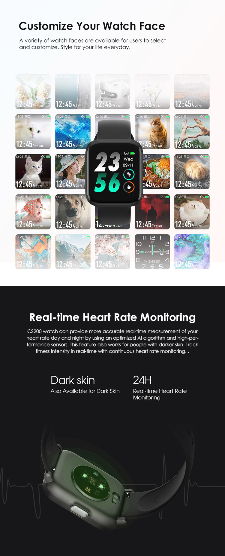 Full Touch Screen Accelerometer Waterproof Sport Smart Watch