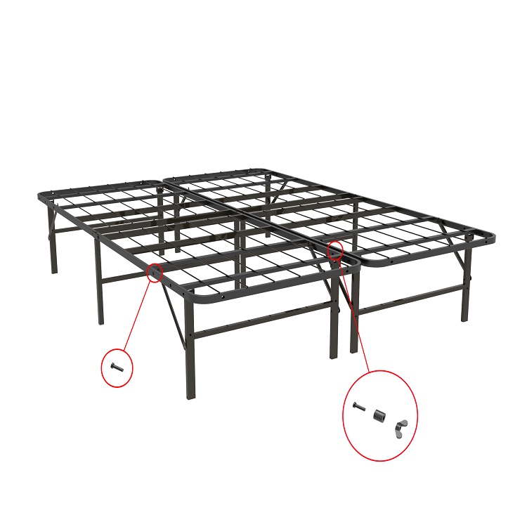 30-Day Delivery Time Modern and Strong Simple Folding King Iron Frame Bed