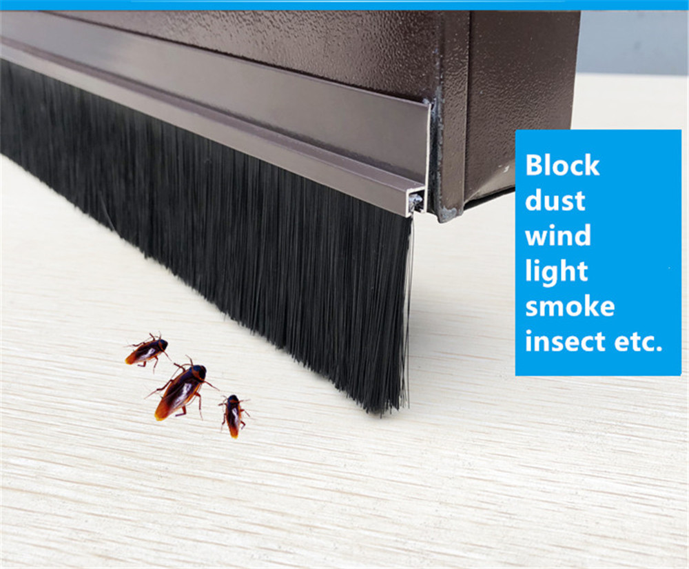 H Type PP Self Adhesive Door Bottom Brush Strip ‎Screw In Installation