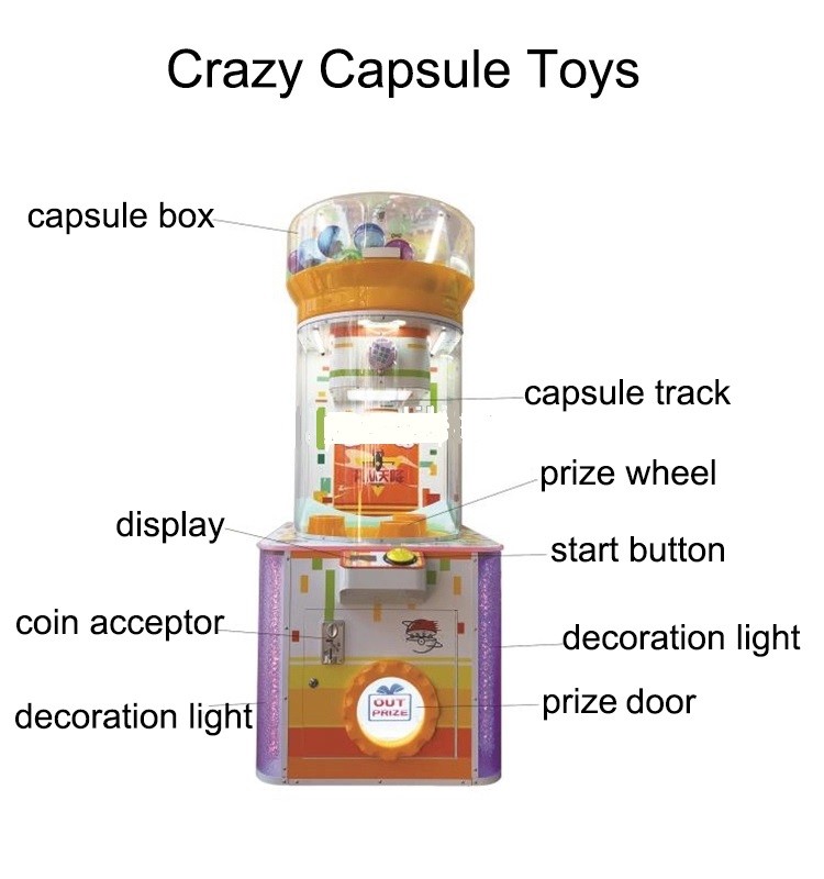 Crazy Capsule Toys Vending Prize Game Machine With 1 Year Warranty
