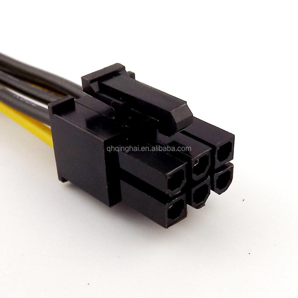 Dual ST 15 Pin Cable Male to PCI-E 6 Pin Female Video Card Power Adapter Cable