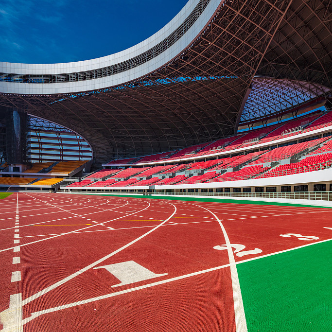 Permeable Eco Sports Flooring 400M Non Poisonous Athletic Running Track