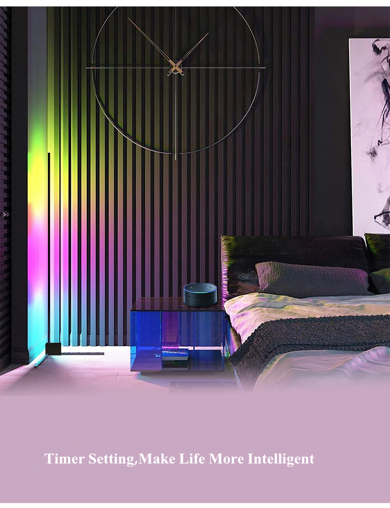 Dropshipping Nordic Modern Decorative Smart APP Remote Control Colorful RGB LED Floor Lamp Tripod Corner Floor Lamp Hom
