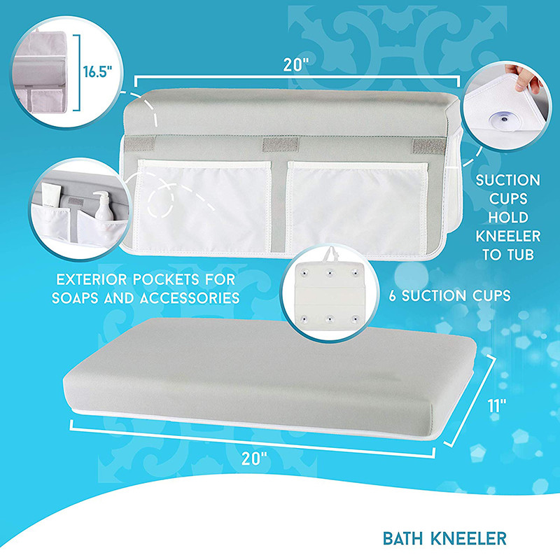 Extra Thick Bath Kneeling Pad Elbow Rest Set Neoprene / Memory Foam Material