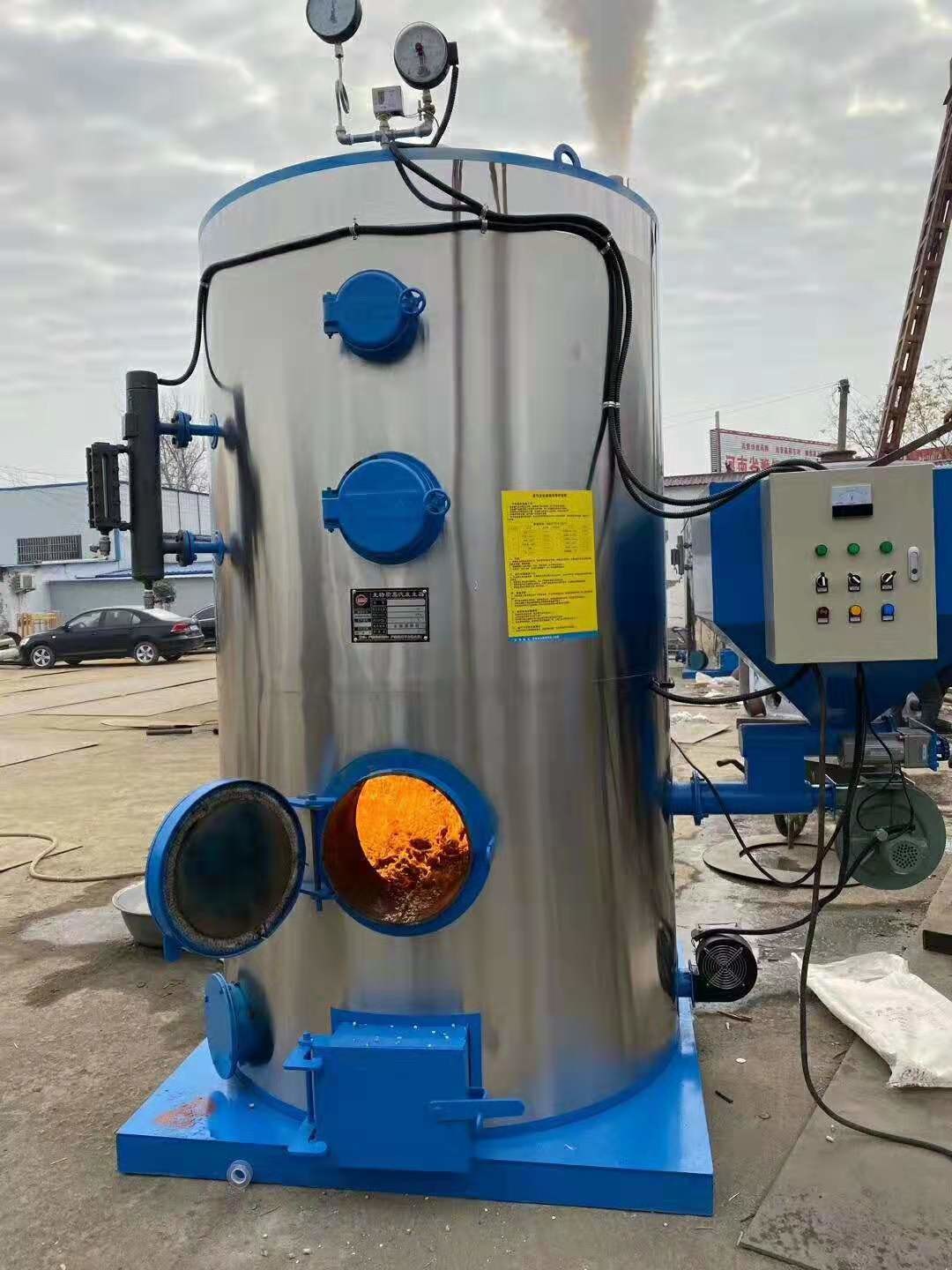 Steam generator biomass hand burning small footprint and high efficiency