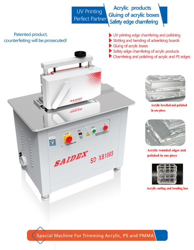2.5kw 10A Electric Acrylic Trimming Machine Length 1000mm 250kg Small 45 Degree Beveling Rounded Edge Polishing Machine