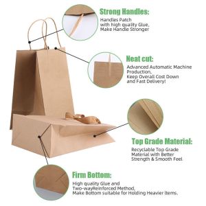 Factory-Direct Packaging Custom Handle Shopping Kraft Bags with Your Logo