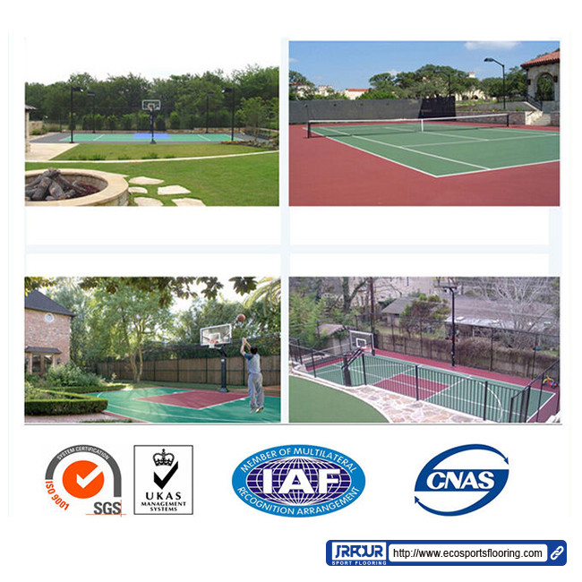 Harmless Odorless Silicon PU Flooring Anti Slip Sport Flooring Red