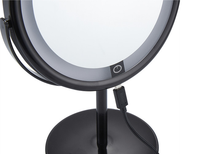 PU Leather Small Round Makeup Mirror Rotatable Round Cosmetic Mirror