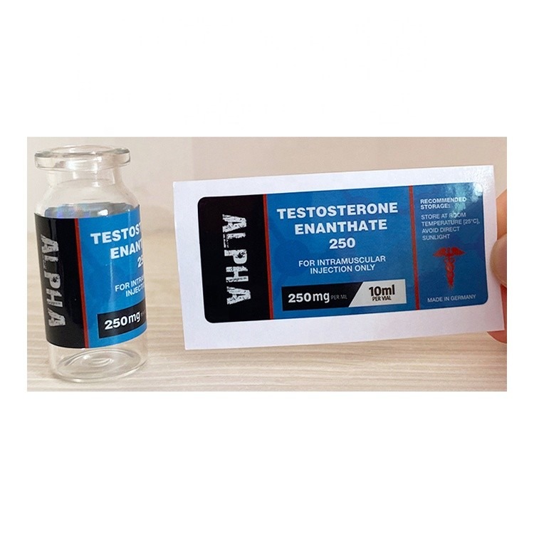 Test E Lables Anabolic Steroide Liquid Injection 10ml Vial Labels Square Sharpe Glossy Finish