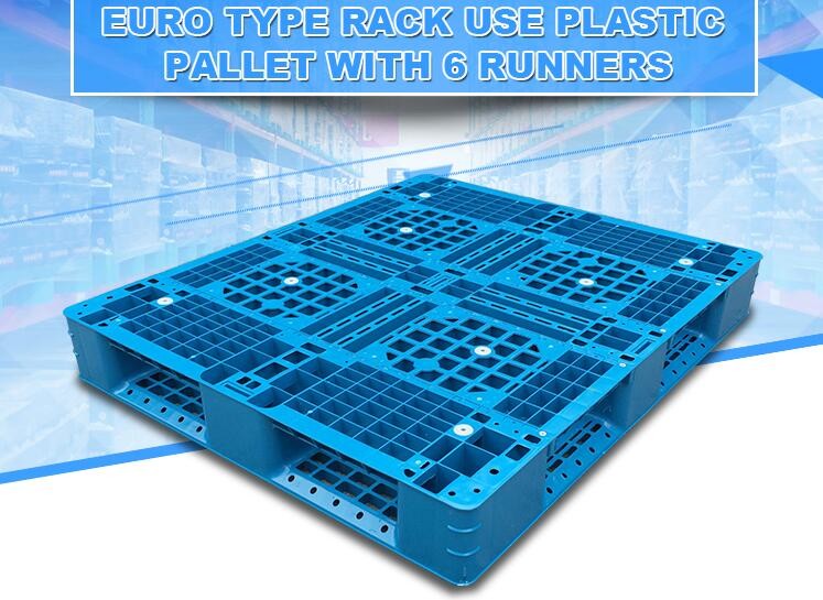 100% Virgin HDPE wear-resistant anti-slip stackable plastic pallet, China Manufacturer accept custom standard stacking p