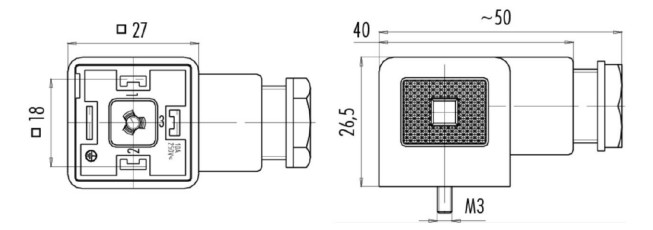 Field Wirable Solenoid Valve Connector 10A 250V LED DIN 43650 Connectors