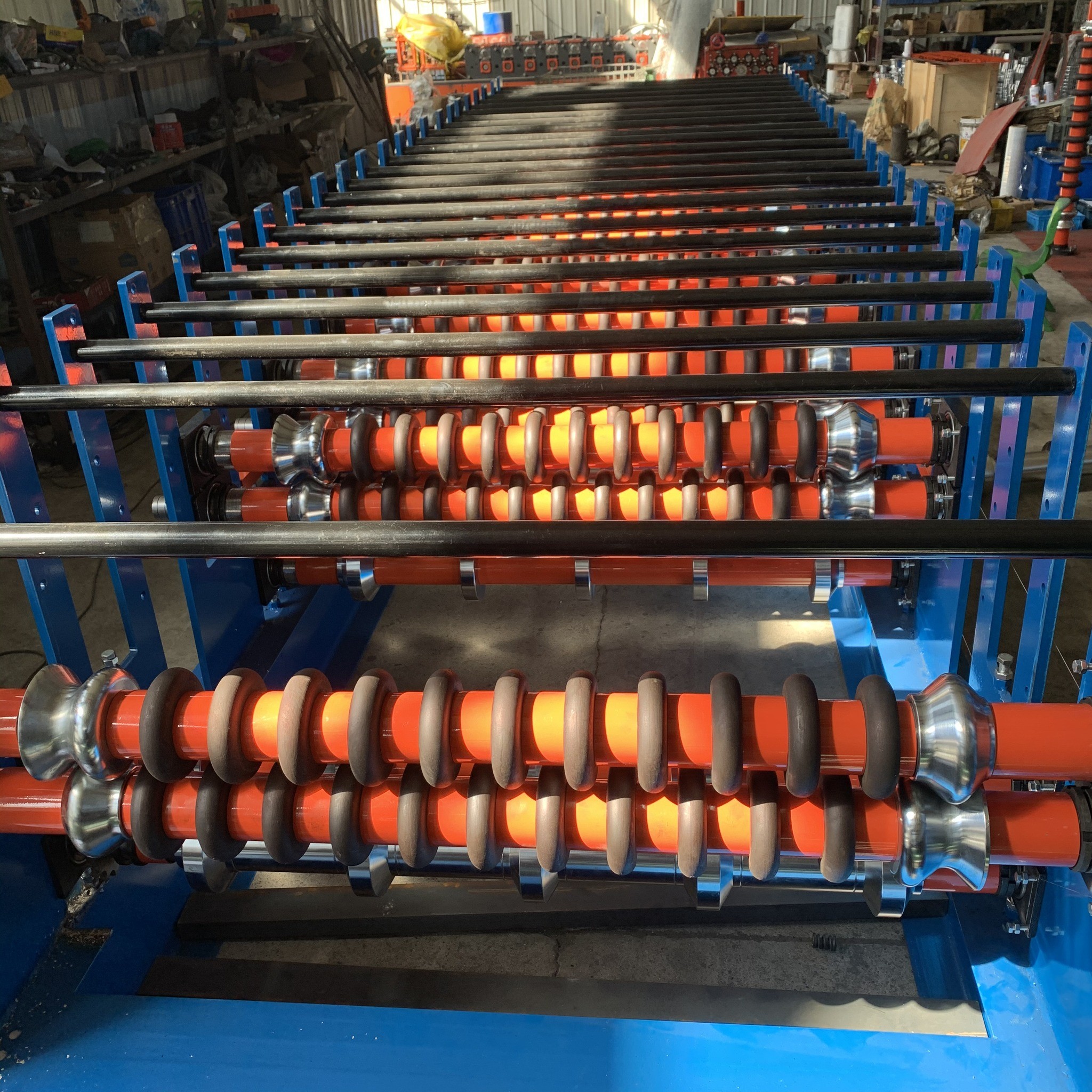 7t 45# Steel Roof Tile Roll Forming Machine Three Layer