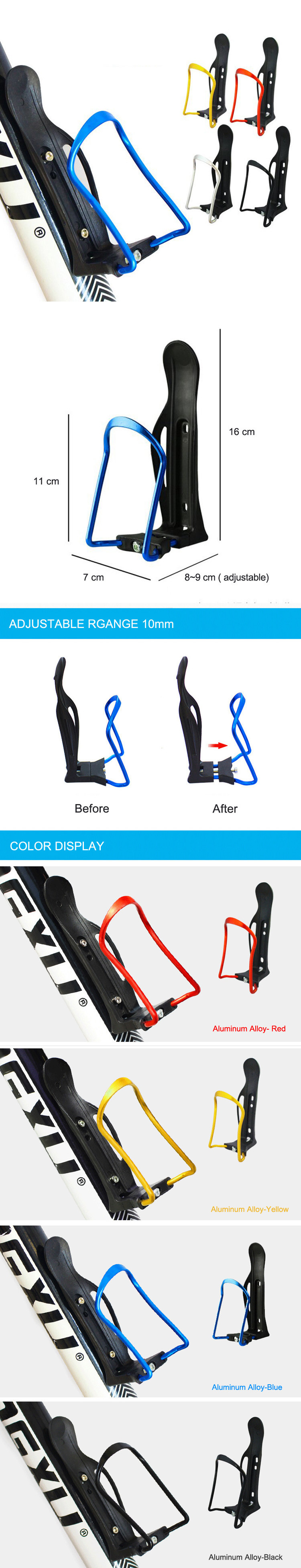 Velcro Seat Stem Bike Water Bottle Holder For Hydro Flask Nalgene Cage Yeti Rambler