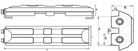 Excavator Rubber Track Pad 200mm 300mm 400mm 500mm 600mm Rubber Track Pad Shoes for Excavators